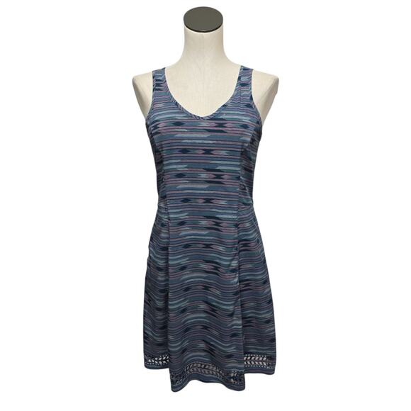 Toad‎ & Co Sunkissed Cut Out Mini Dress Size XS Blue Aztec Stretch UPF Outdoor - Picture 1 of 10